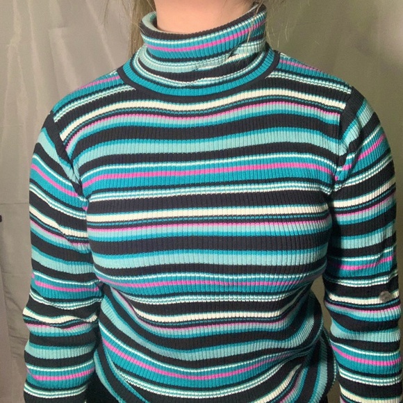 Denver Hayes Strip Turtleneck Sweater - Picture 4 of 4